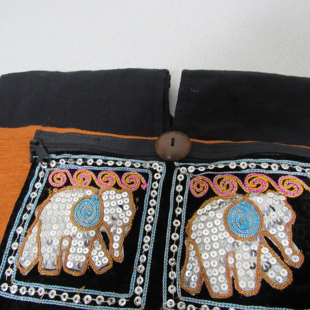 Embroidered Sequenced Elephant Accessory Bag - image 8